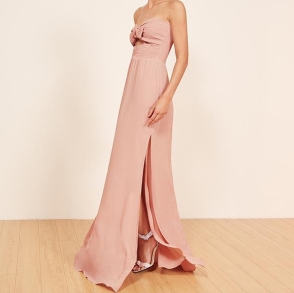 Reformation Blush Hibiscus Maxi Dress NWT Size X-Small - Picture 2 of 15
